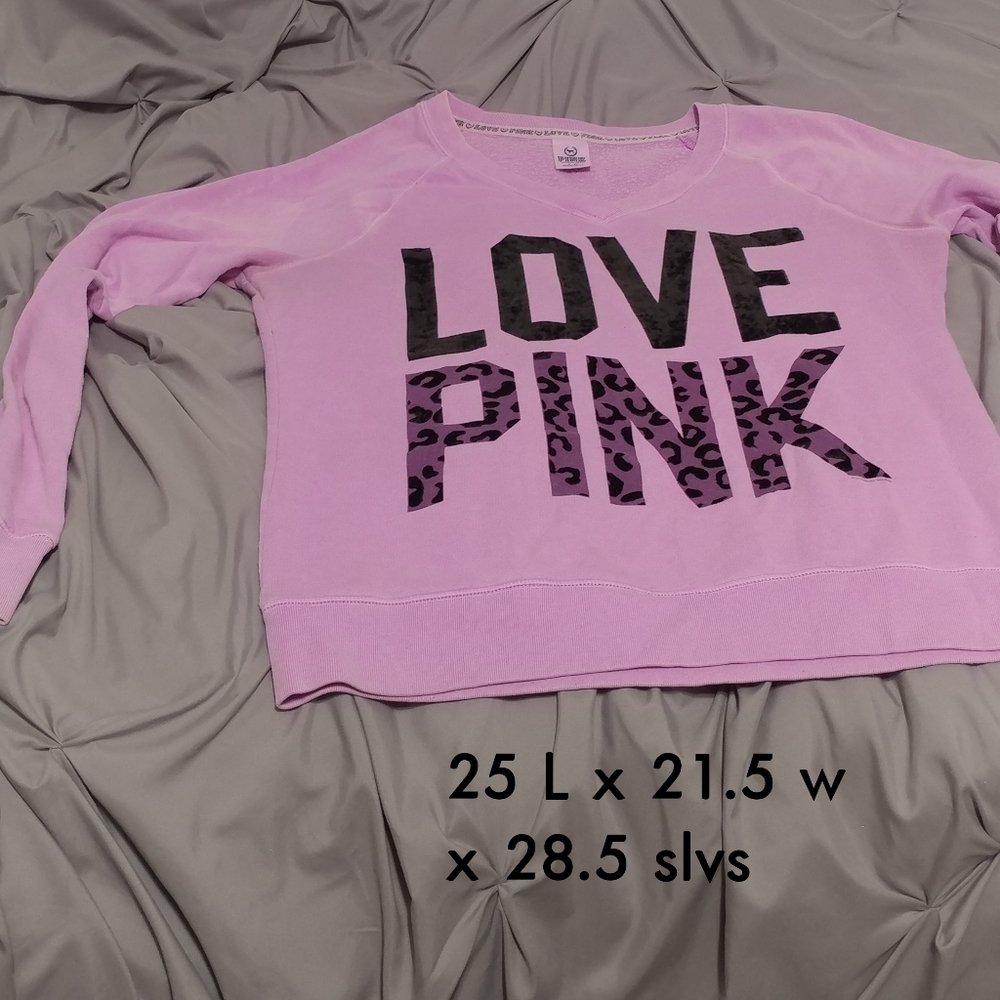 Leopard Size L Pink VictoriasSecret Sweatshirt
